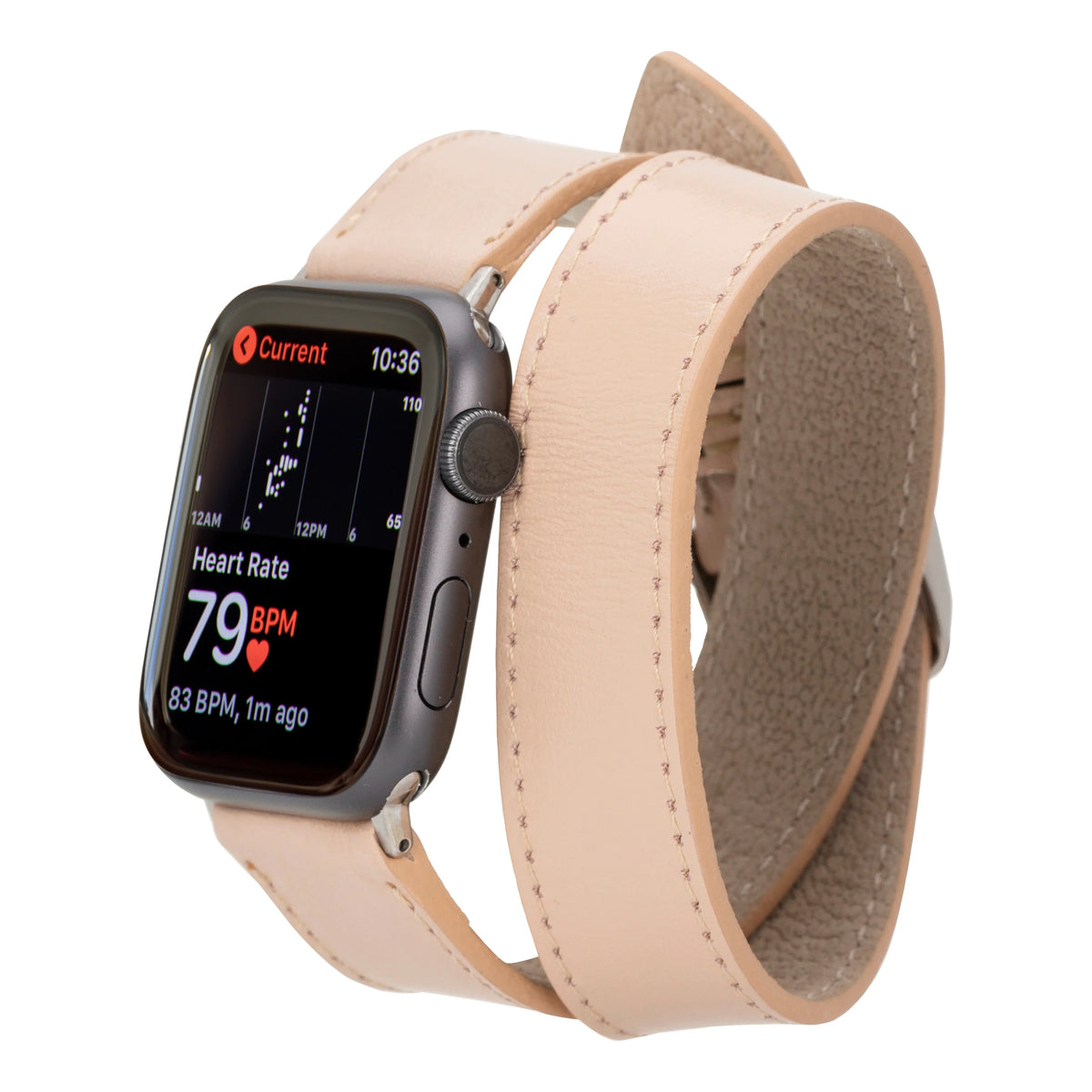 Doppel-Tour Lederarmband für Apple Watch aus echtem Leder