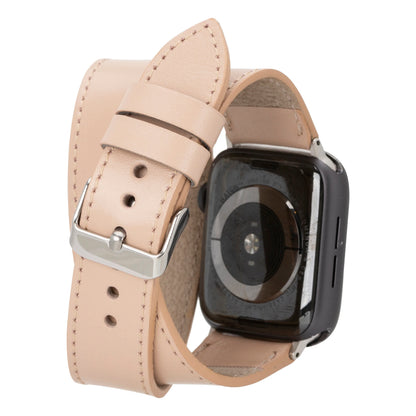 Doppel-Tour Lederarmband für Apple Watch aus echtem Leder