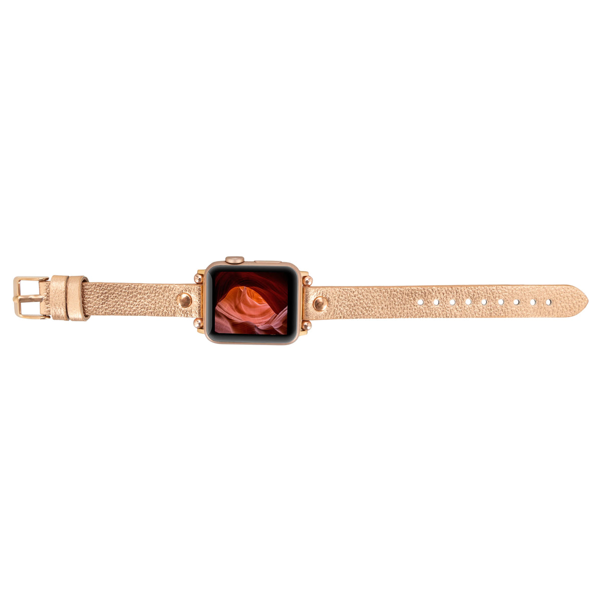 Ferro with Rose Gold Trok Lederarmband für Apple Watch aus echtem Leder