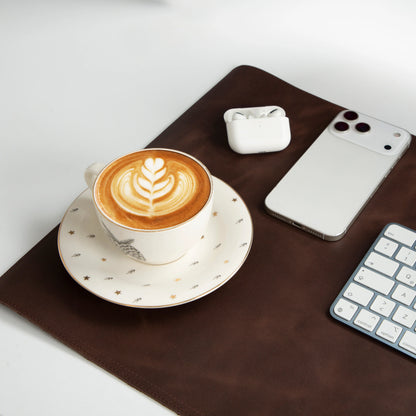 Lined Leather Desk Mat Medium Size