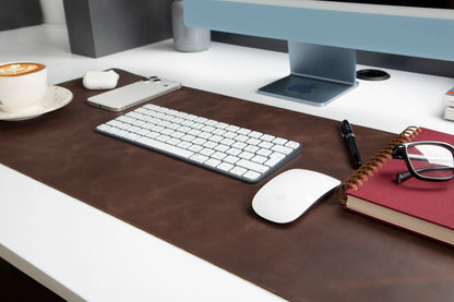Lined Leather Desk Mat Medium Size