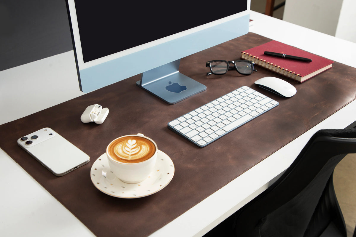 Lined Leather Desk Mat Large Size