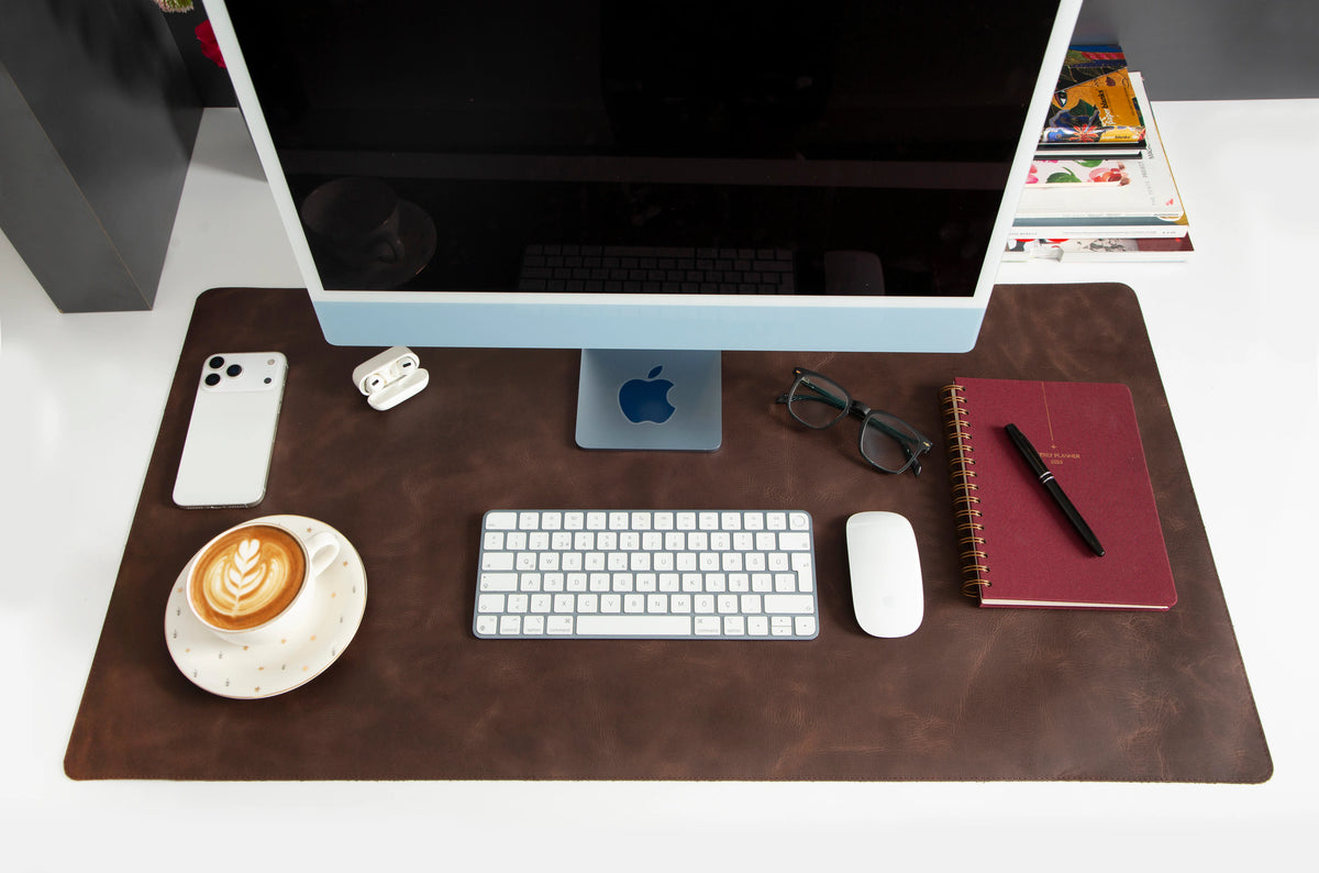 Lined Leather Desk Mat Large Size