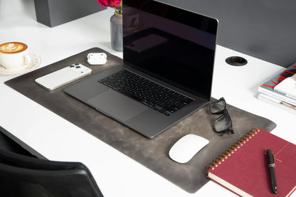 Lined Leather Desk Mat Small Size