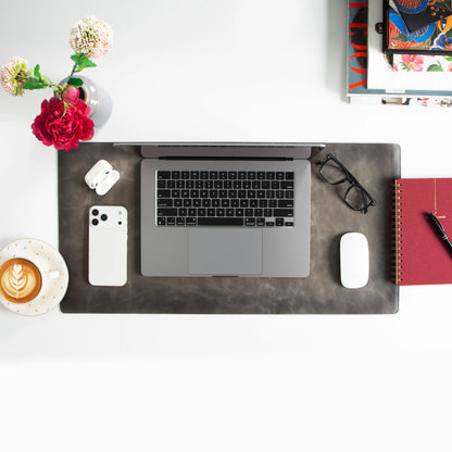 Lined Leather Desk Mat Small Size