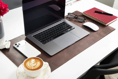 Lined Leather Desk Mat Small Size