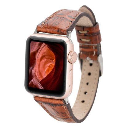 Schmal Lederarmband für Apple Watch aus echtem Leder