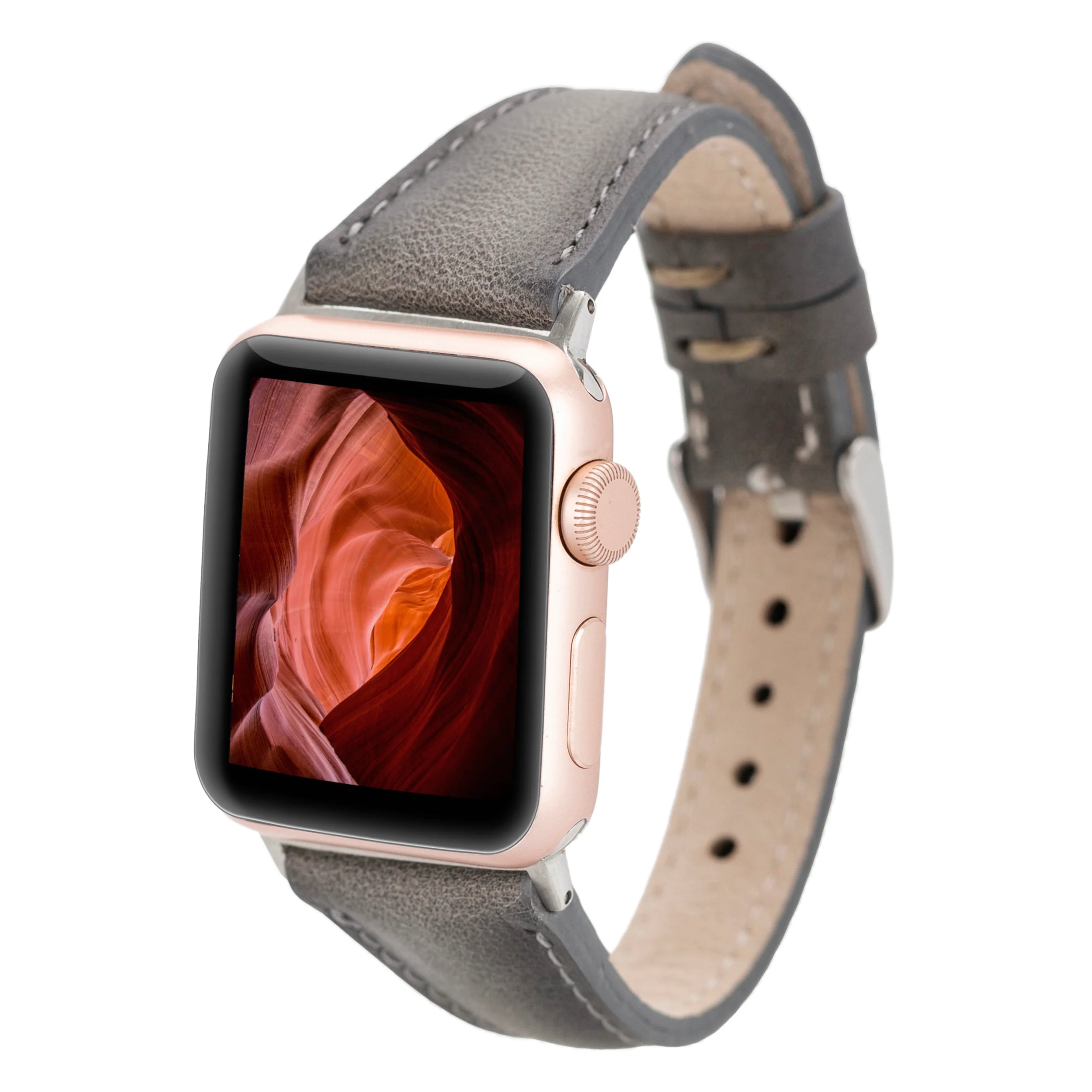 Schmal Lederarmband für Apple Watch aus echtem Leder