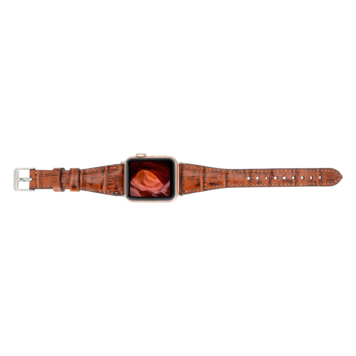 Schmal Lederarmband für Apple Watch aus echtem Leder