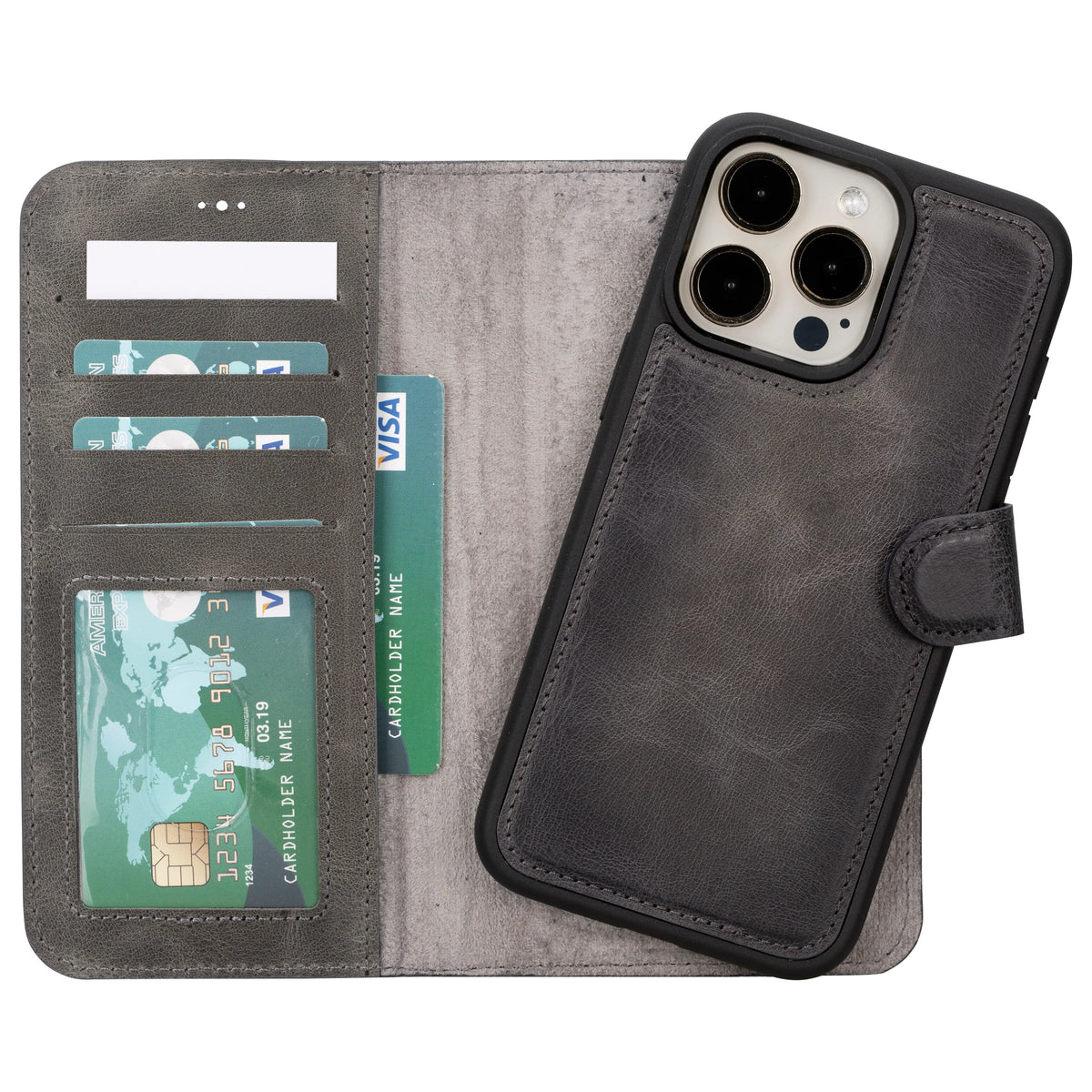 Magic iPhone 16 Pro Detachable Leather Wallet Case