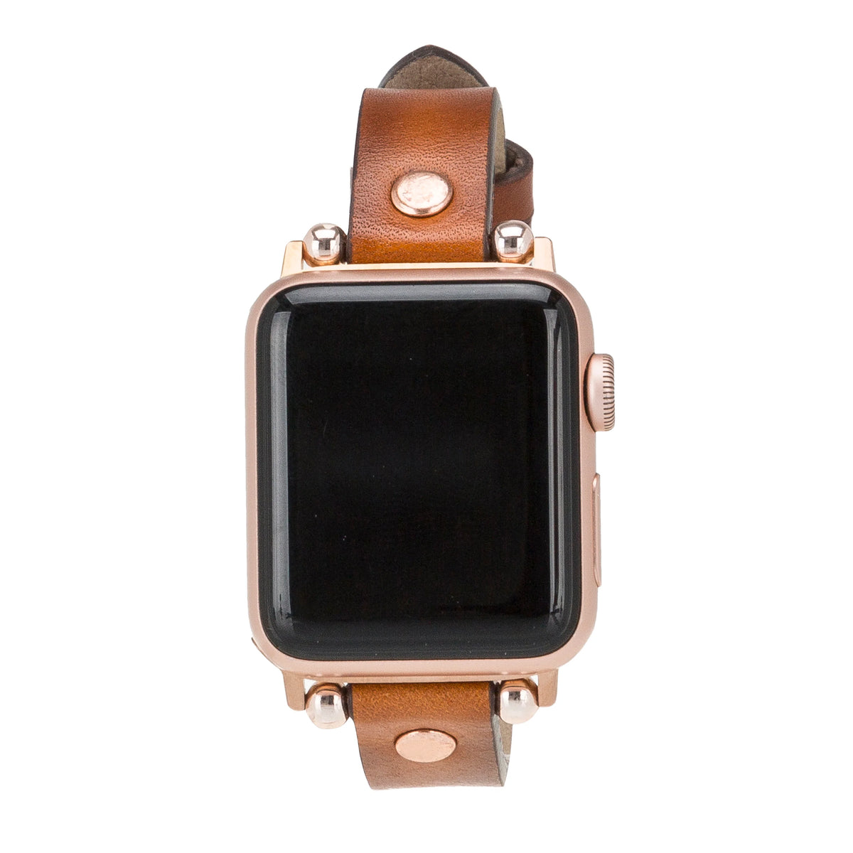 Ferro with Rose Gold Trok Lederarmband für Apple Watch aus echtem Leder