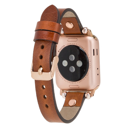 Ferro with Rose Gold Trok Lederarmband für Apple Watch aus echtem Leder