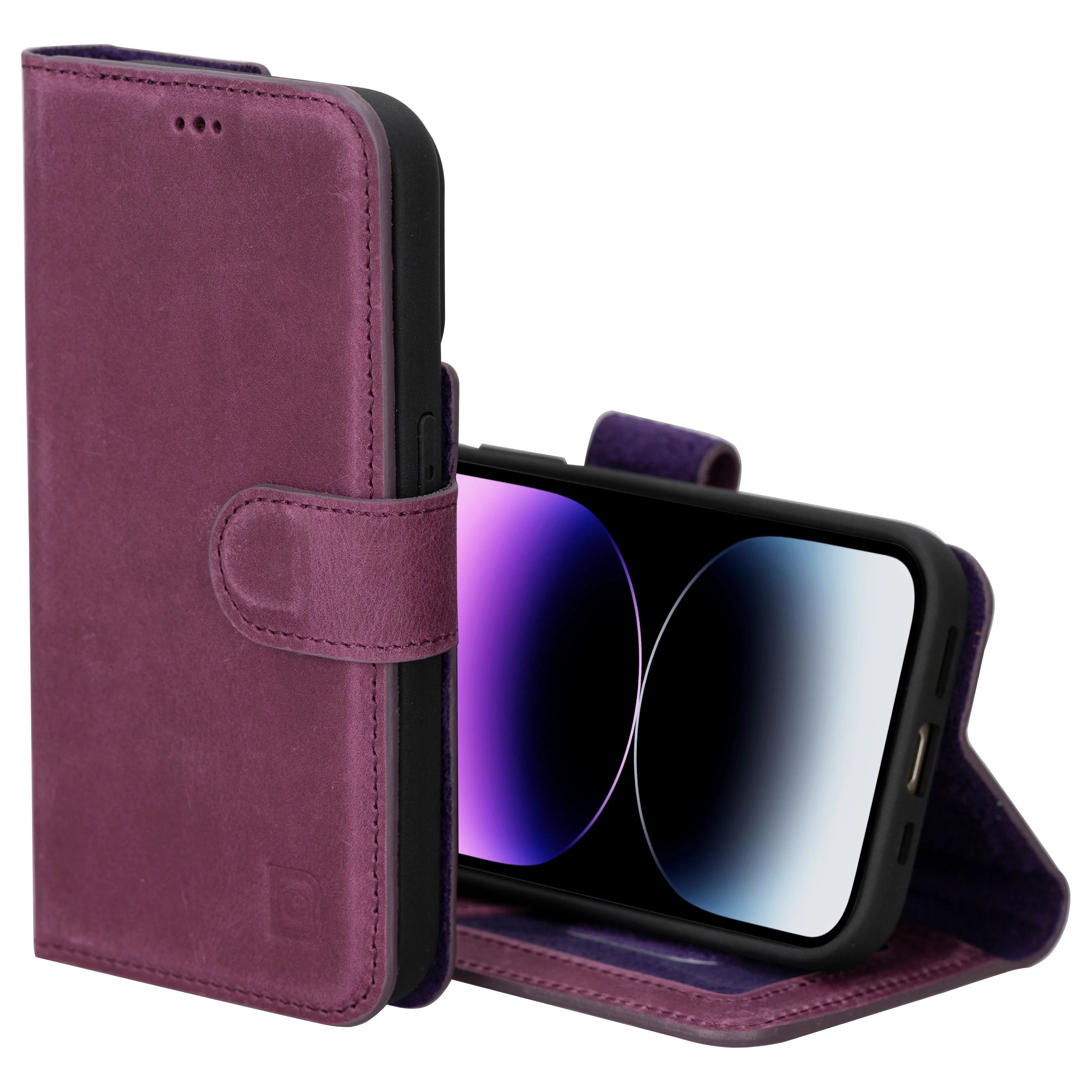Magic Abnehmbar Leder Wallet Case für iPhone 16 Plus aus echtem Leder