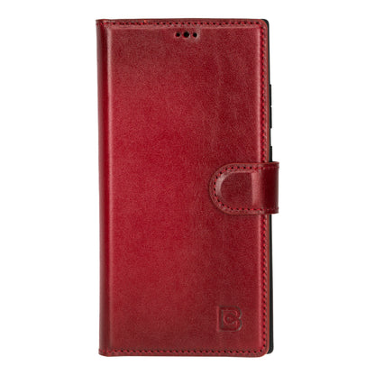 Magic Abnehmbar Leder Wallet Case für Samsung Galaxy S24 Ultra aus echtem Leder