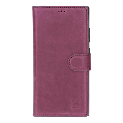 Magic Abnehmbar Leder Wallet Case für Samsung Galaxy S24 Ultra aus echtem Leder