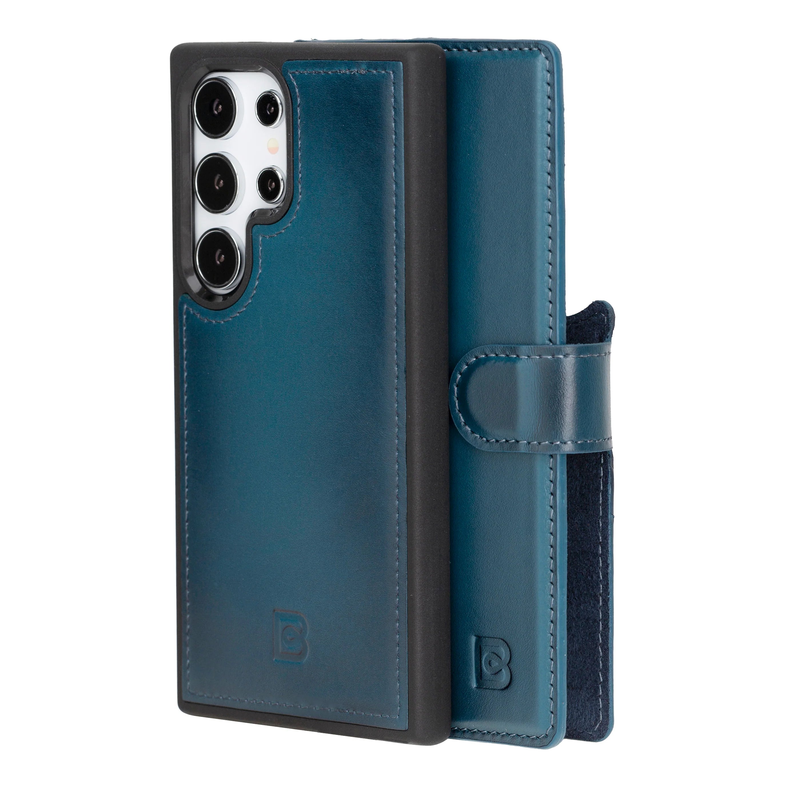 Magic Abnehmbar Leder Wallet Case für Samsung Galaxy S24 Ultra aus echtem Leder