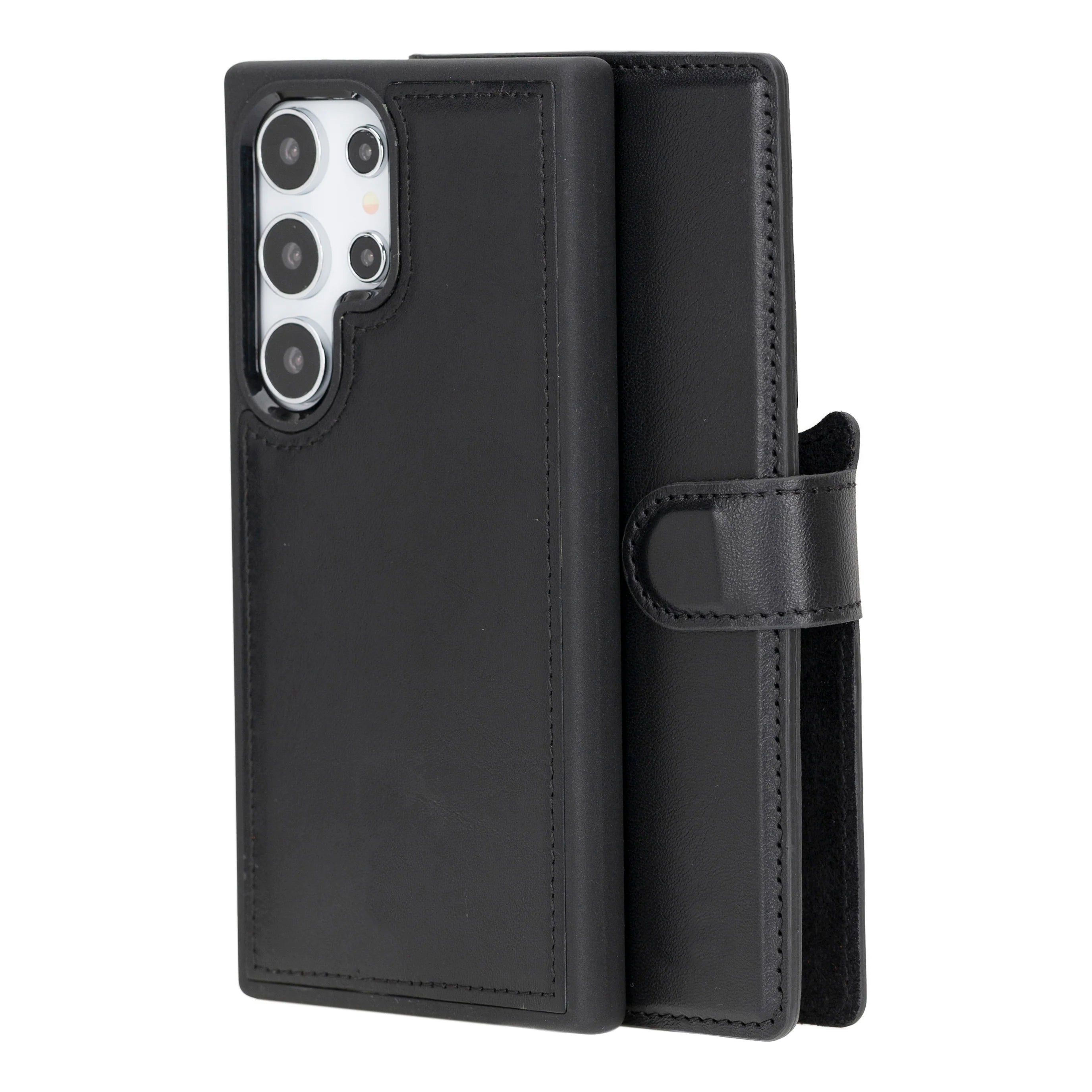 Magic Abnehmbar Leder Wallet Case für Samsung Galaxy S24 Ultra aus echtem Leder