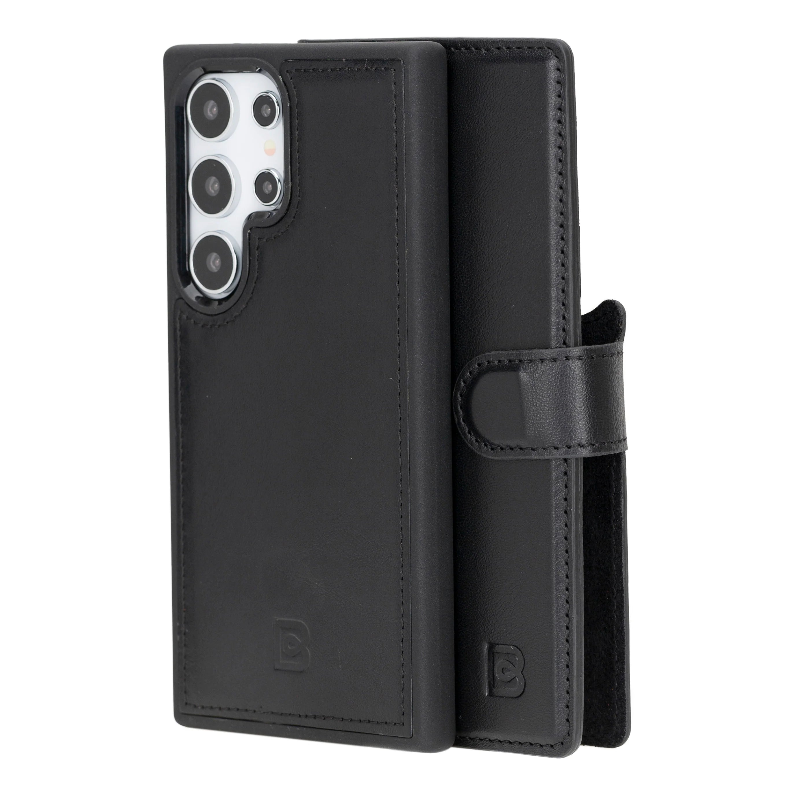 Magic Abnehmbar Leder Wallet Case für Samsung Galaxy S24 Ultra aus echtem Leder