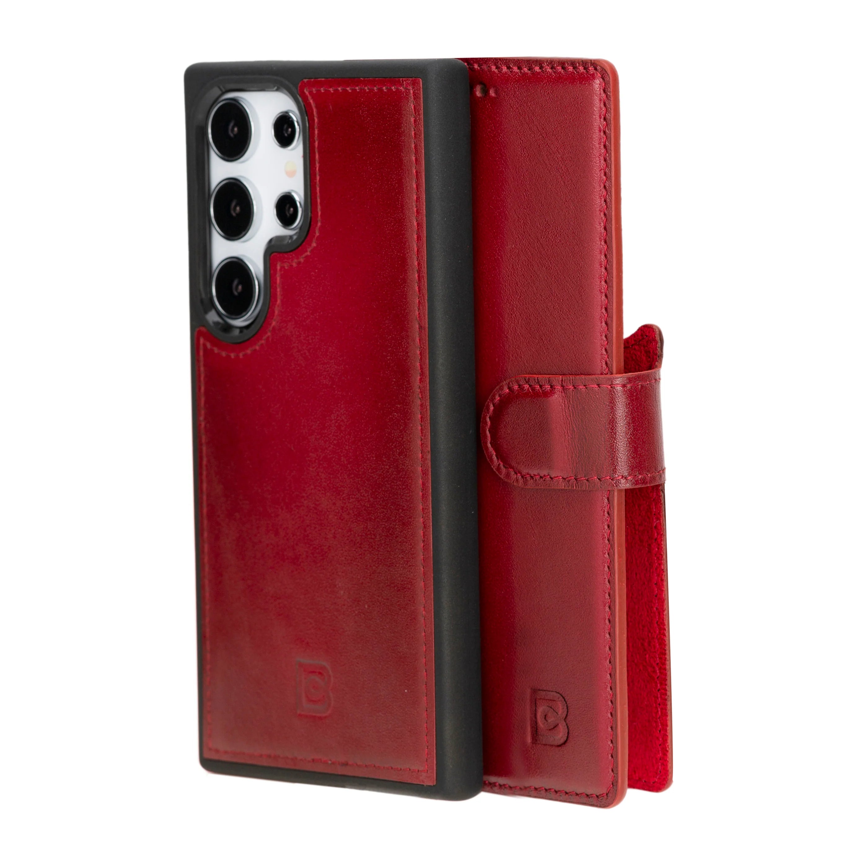 Magic Abnehmbar Leder Wallet Case für Samsung Galaxy S24 Ultra aus echtem Leder