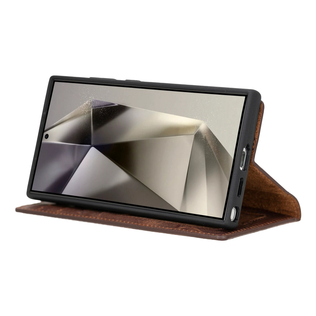 Magic Abnehmbar Leder Wallet Case für Samsung Galaxy S24 Ultra aus echtem Leder
