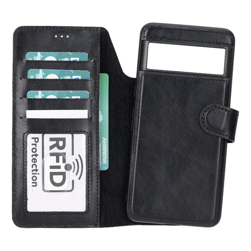 Magic Abnehmbar Leder Wallet Case für Google Pixel 8 aus echtem Leder