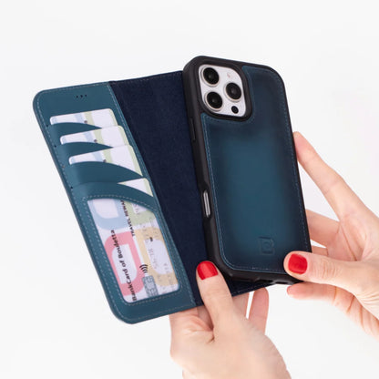 Magic iPhone 16 Pro Max Detachable Leather Wallet Case