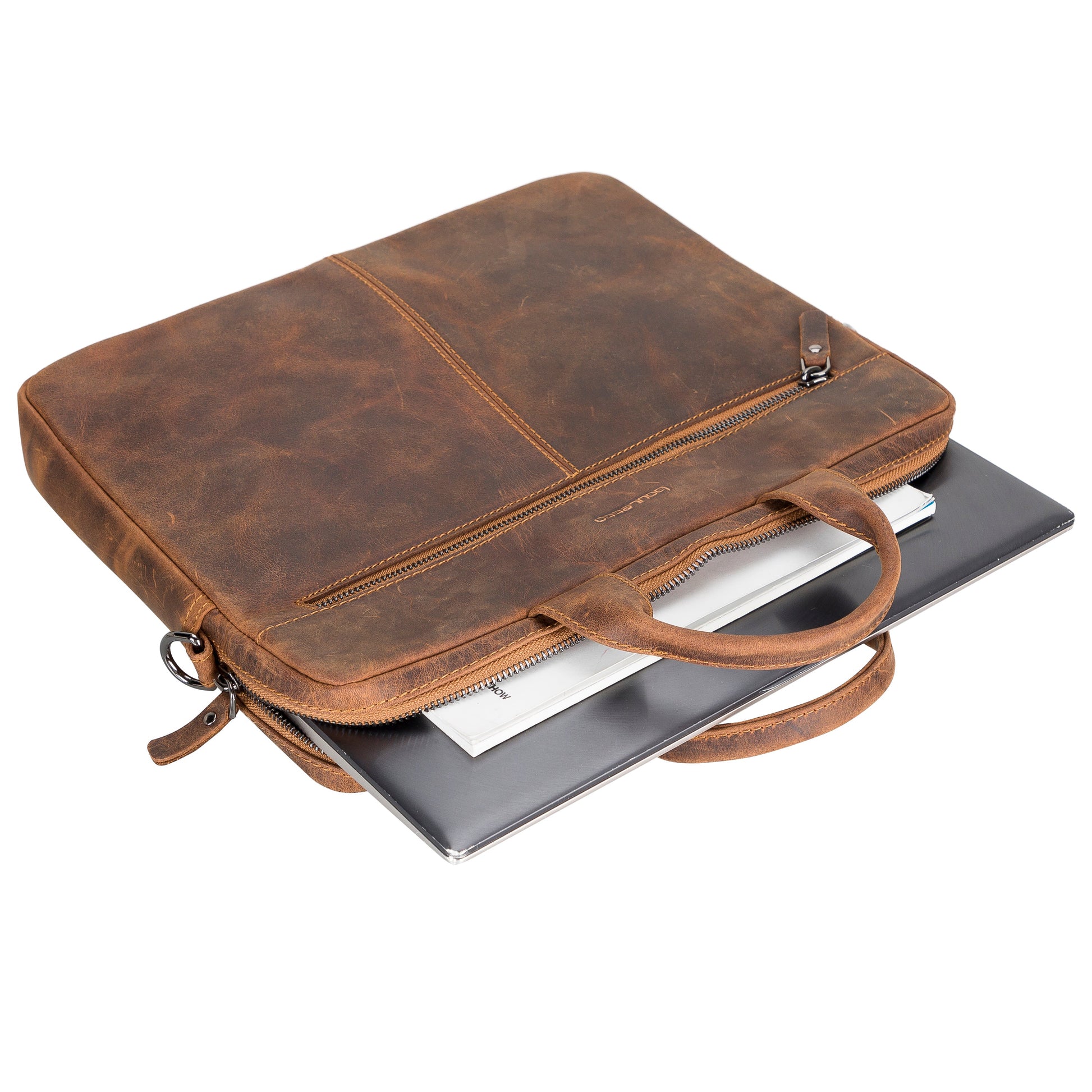 Bouletta 16" Apollo Genuine Leather Bags Apple MacBook Pro / Mac Book Air / Notebook Dark Brown