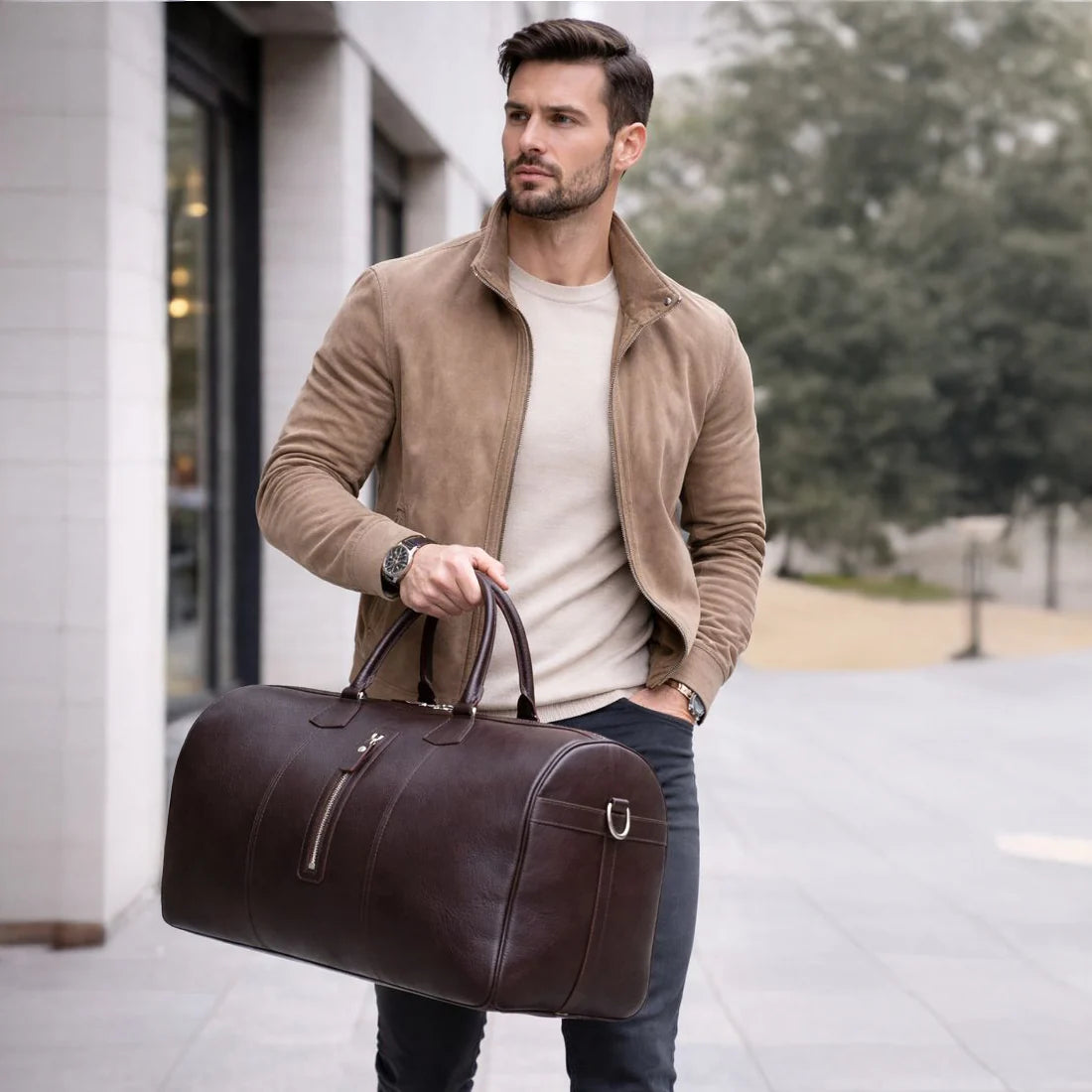 Dolly Wochenend Duffle Weekender aus echtem Leder aus echtem Leder