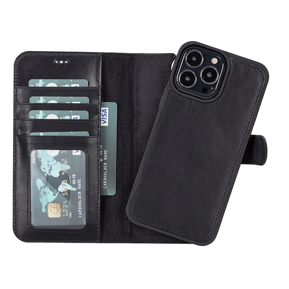 Magic iPhone 13 Pro Max Detachable Leather Wallet Case