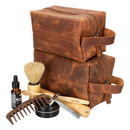 Eve Dopp Kit, Large Kulturbeutel aus echtem Leder aus echtem Leder