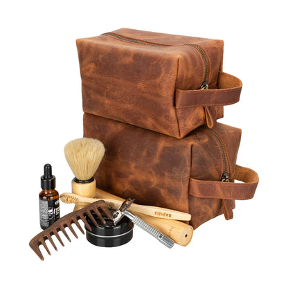 Eve Dopp Kit, Large Kulturbeutel aus echtem Leder aus echtem Leder