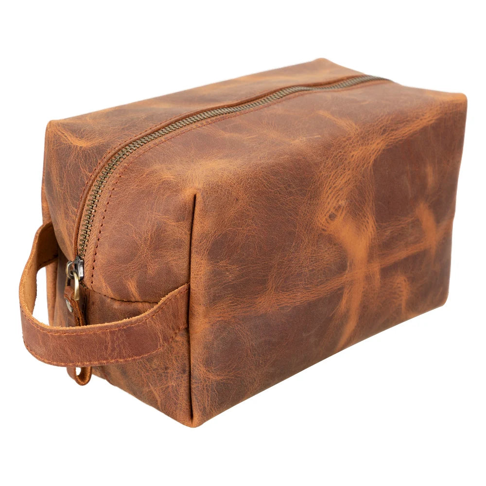 Eve Dopp Kit, Large Kulturbeutel aus echtem Leder aus echtem Leder