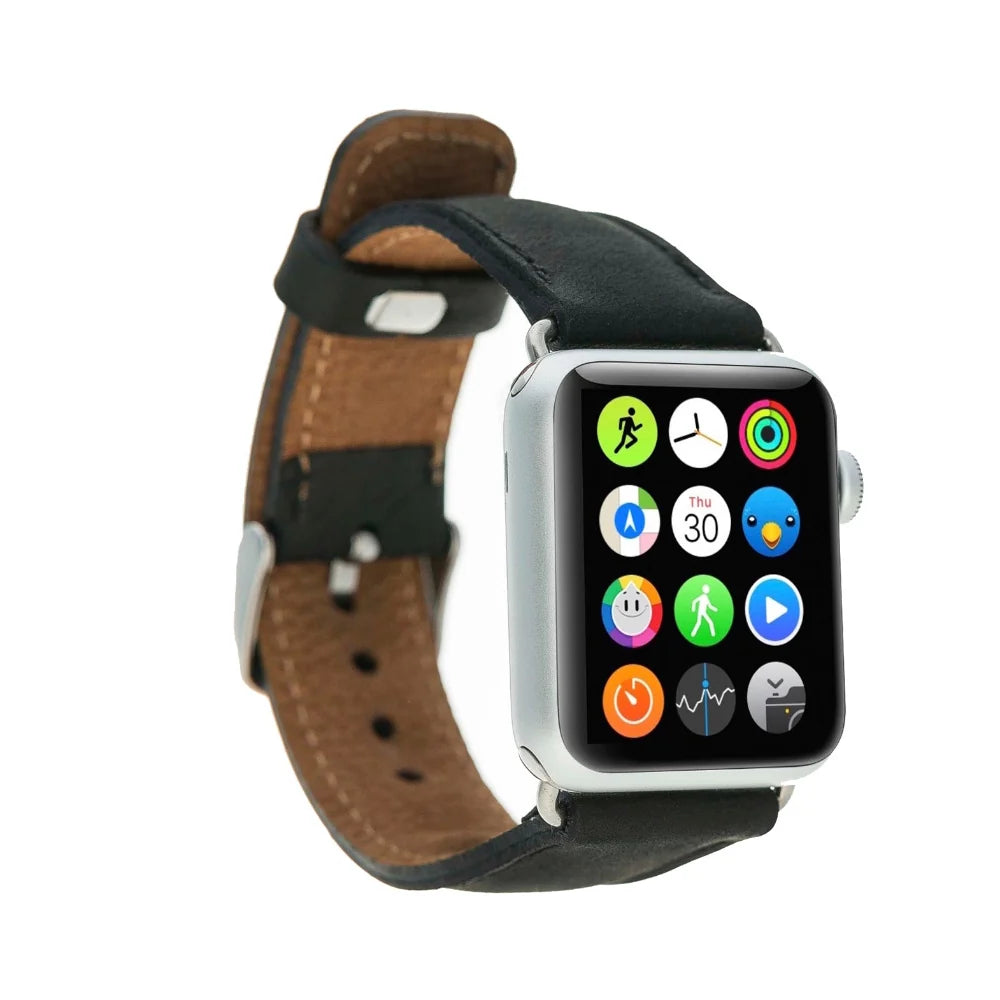Classic Lederarmband für Apple Watch aus echtem Leder in Grün