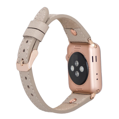 Schmal Lederarmband für Apple Watch aus echtem Leder