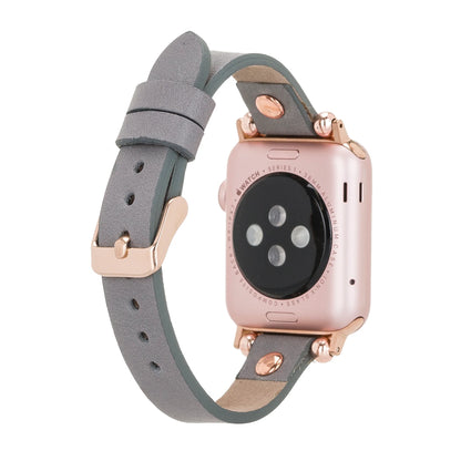 Ferro with Rose Gold Trok Lederarmband für Apple Watch aus echtem Leder