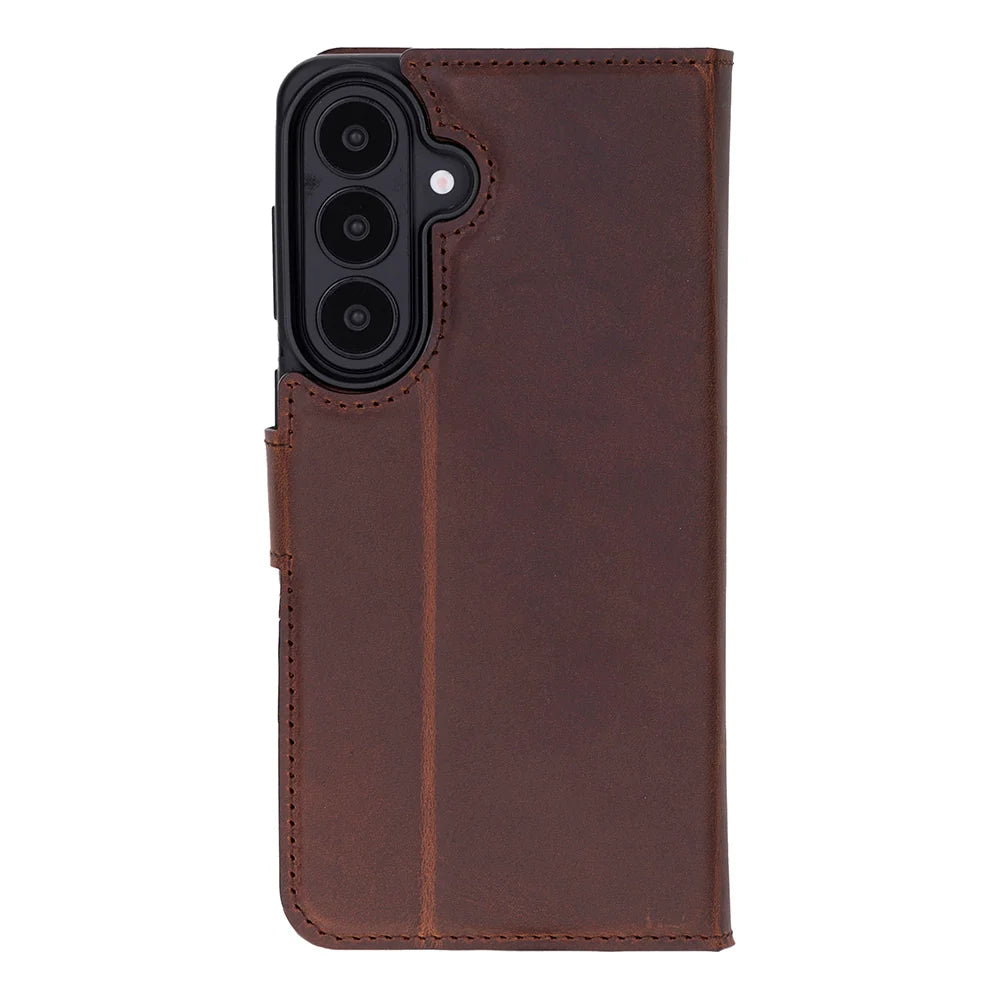 Magic Abnehmbar Leder Wallet Case für Samsung Galaxy S26 aus echtem Leder