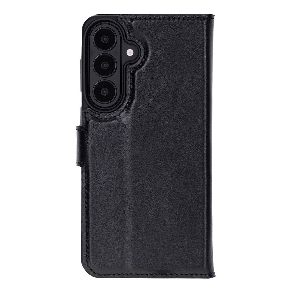 Magic Abnehmbar Leder Wallet Case für Samsung Galaxy S26 aus echtem Leder in Braun