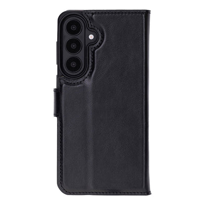 Magic Abnehmbar Leder Wallet Case für Samsung Galaxy S26 aus echtem Leder in Braun