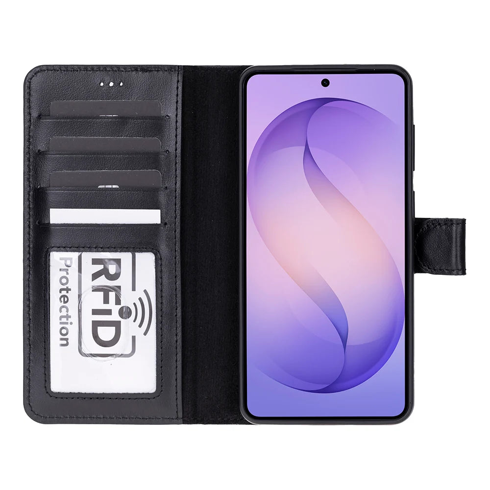 Magic Abnehmbar Leder Wallet Case für Samsung Galaxy S26 aus echtem Leder