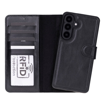 Magic Abnehmbar Leder Wallet Case für Samsung Galaxy S26 Plus aus echtem Leder