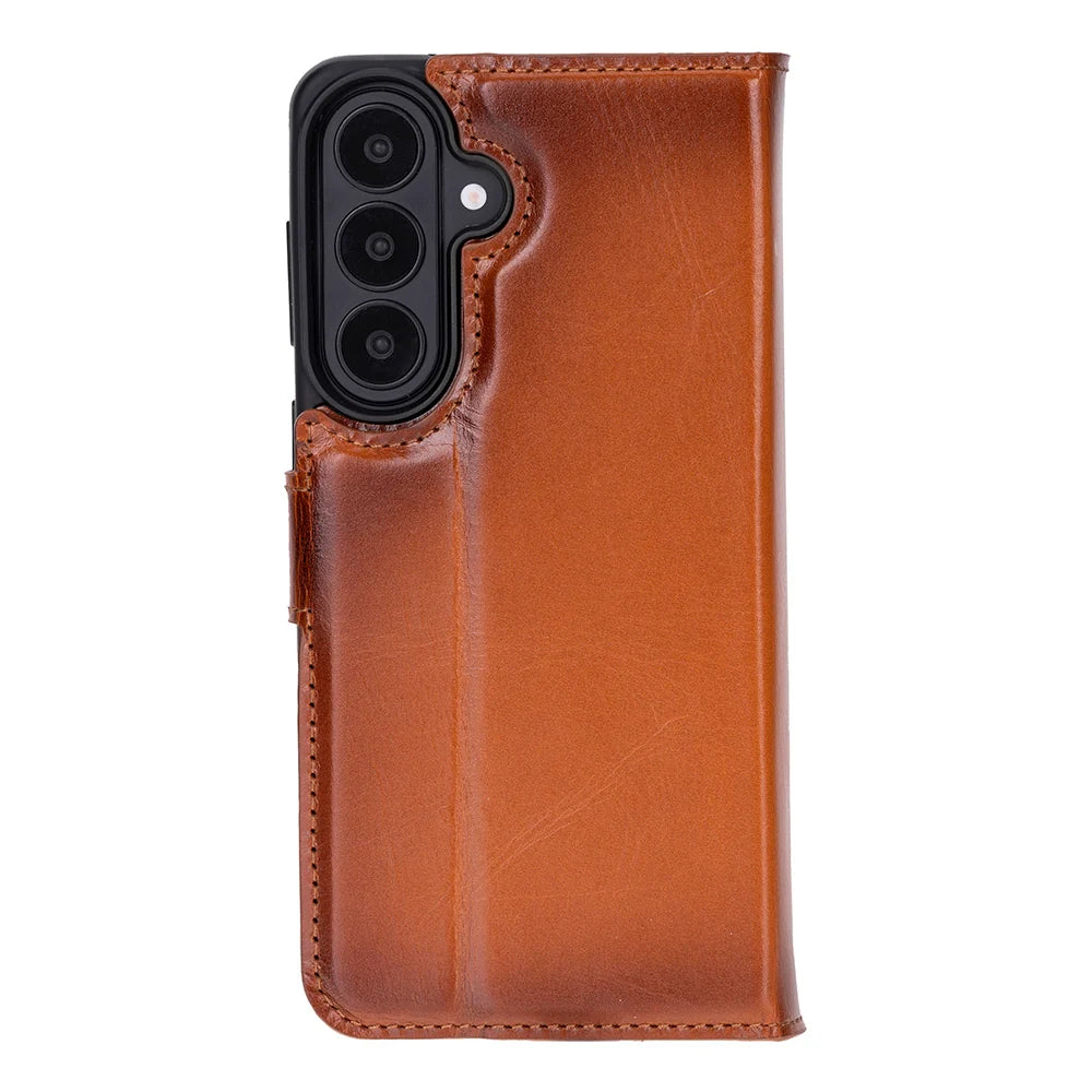 Magic Abnehmbar Leder Wallet Case für Samsung Galaxy S26 aus echtem Leder