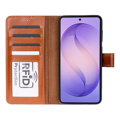Magic Abnehmbar Leder Wallet Case für Samsung Galaxy S26 Plus aus echtem Leder