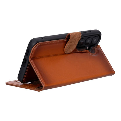 Magic Abnehmbar Leder Wallet Case für Samsung Galaxy S26 aus echtem Leder