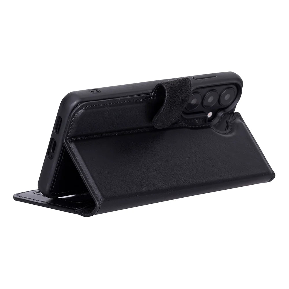 Magic Abnehmbar Leder Wallet Case für Samsung Galaxy S26 aus echtem Leder