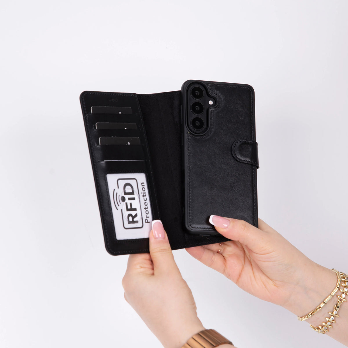 Magic Abnehmbar Leder Wallet Case für Samsung Galaxy S26 aus echtem Leder