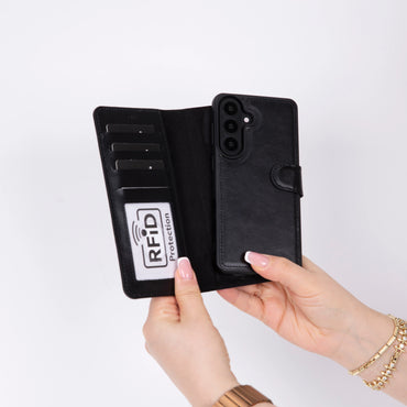Magic Abnehmbar Leder Wallet Case für Samsung Galaxy S26 aus echtem Leder