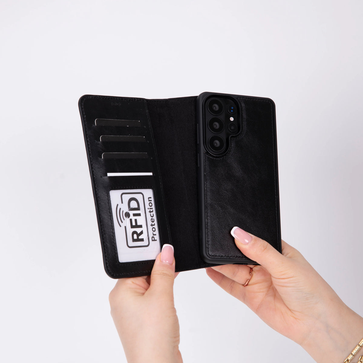 Magic Abnehmbar Leder Wallet Case für Samsung Galaxy S26 Ultra aus echtem Leder