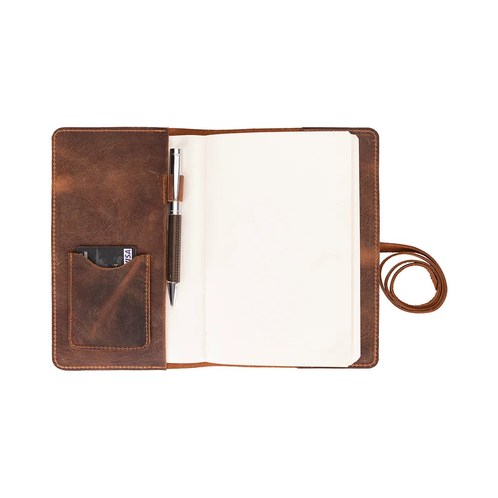 Eterna Journal Cover Notizbuchhülle aus echtem Leder aus echtem Leder in Braun