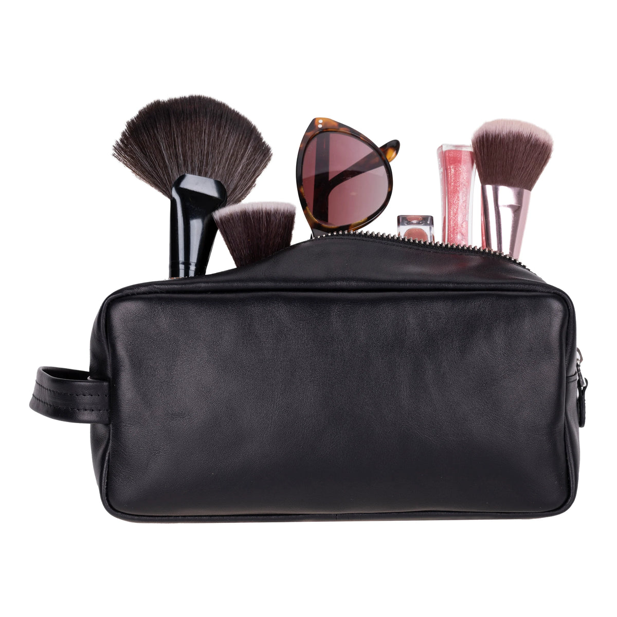 Biel Dopp Kit Kulturbeutel aus echtem Leder aus echtem Leder in Cognac