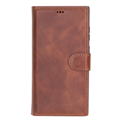 Magic Abnehmbar Leder Wallet Case für Samsung Galaxy S23 Ultra aus echtem Leder